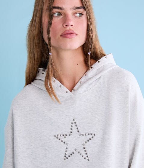 Demetra for Aero Star Studded Pullover Hoodie Demetra for Aero Star Studded Pullover Hoodie