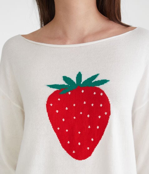 Strawberry Slash-Neck Sweater Strawberry Slash-Neck Sweater