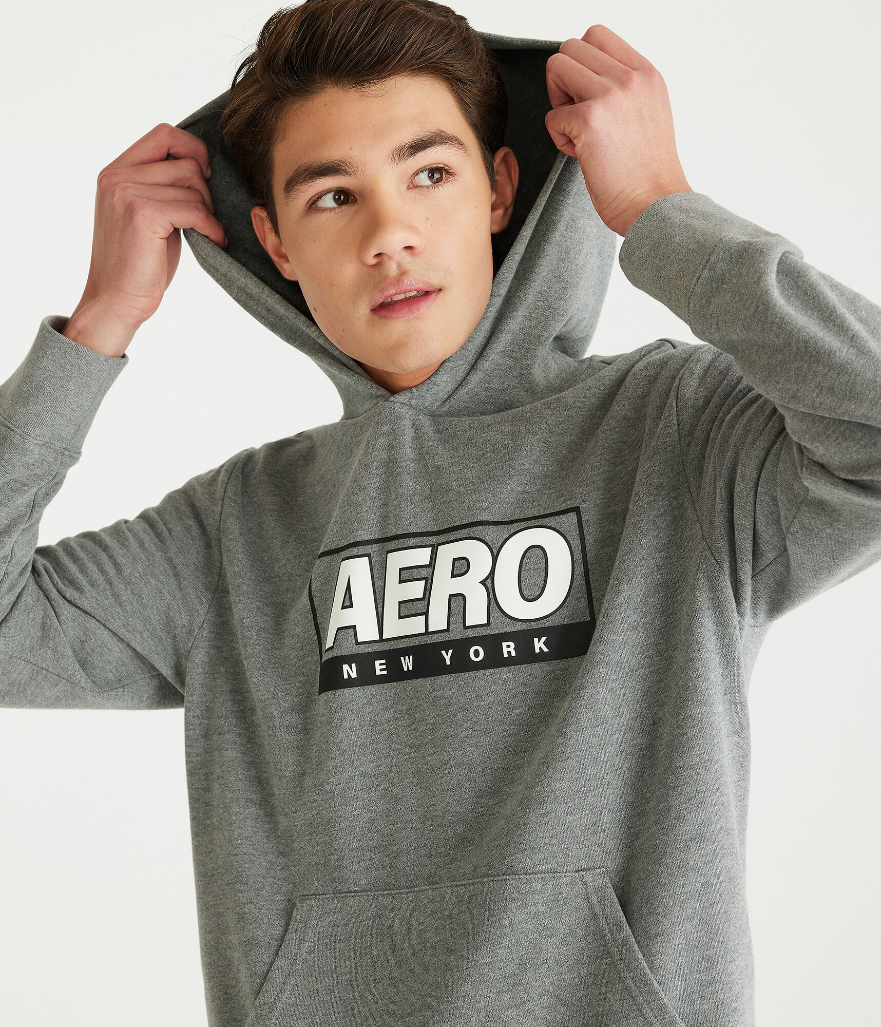 Aero New York Box Logo Pullover Hoodie