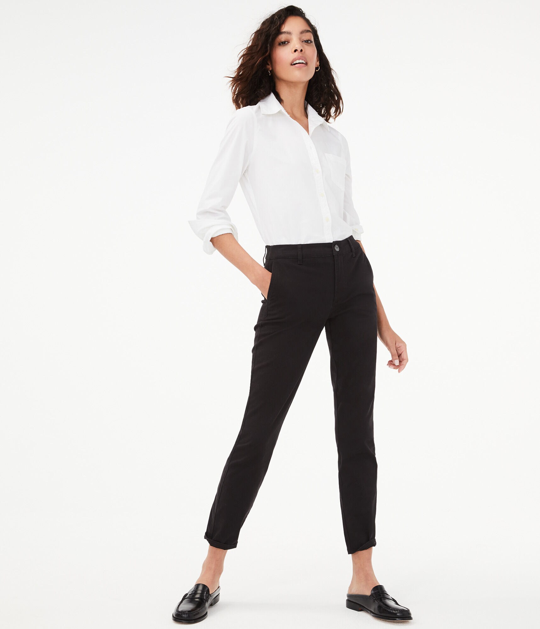 Slim High-Rise Pants