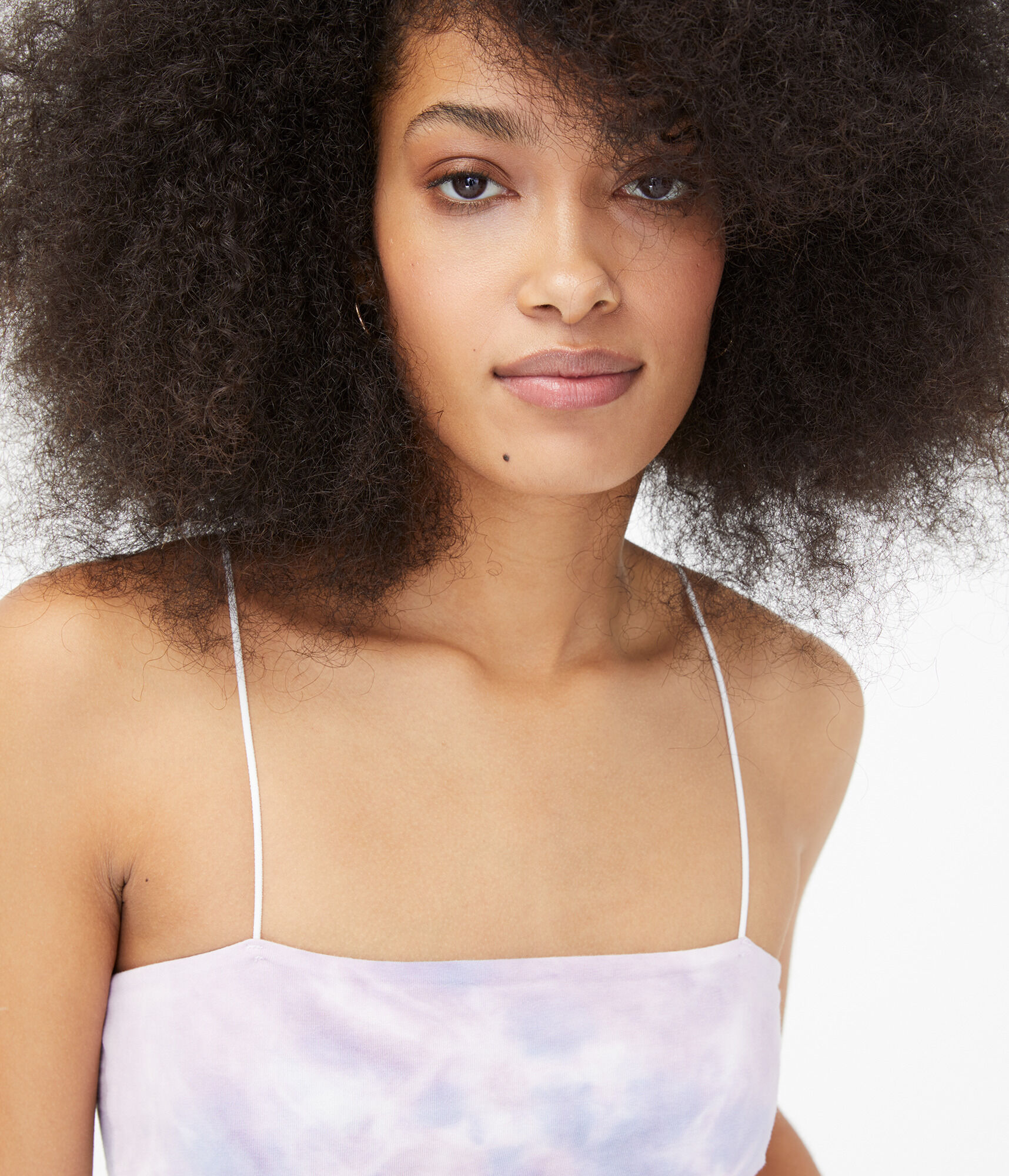 Tie-Dye Square-Neck Crop Top