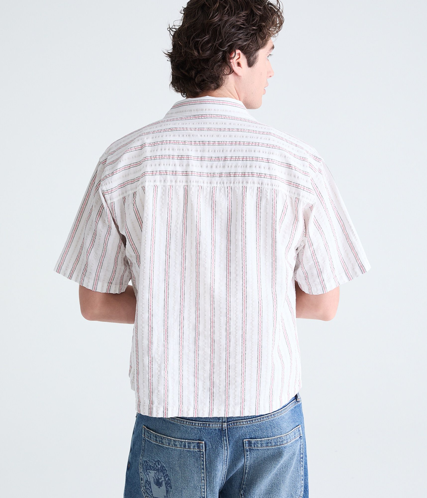 Mechanic Striped Boxy Linen Shirt