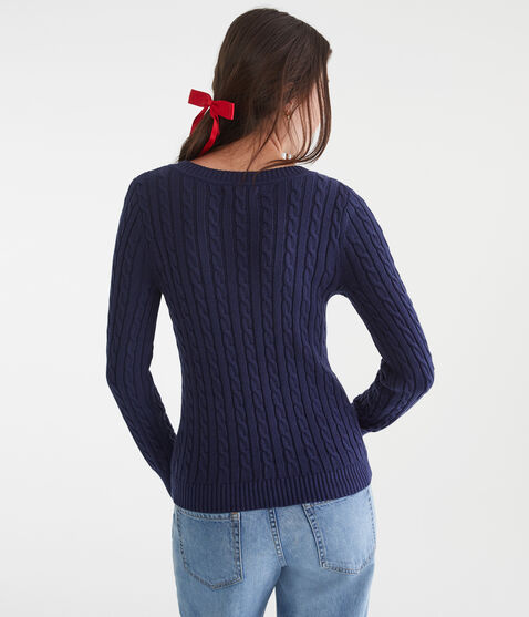 Heart Cable V-Neck Sweater Heart Cable V-Neck Sweater