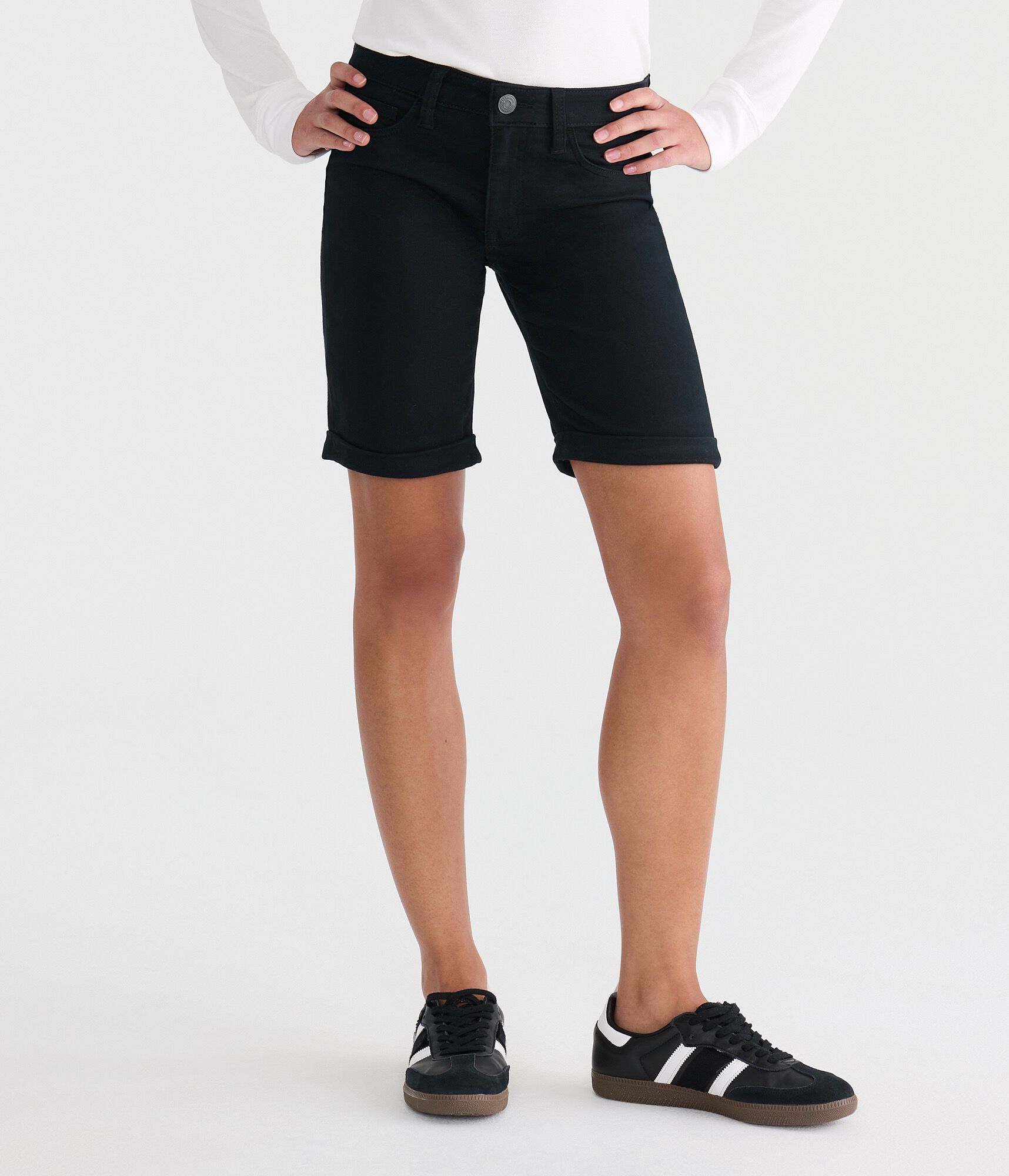 Mid-Rise Uniform Bermuda Shorts