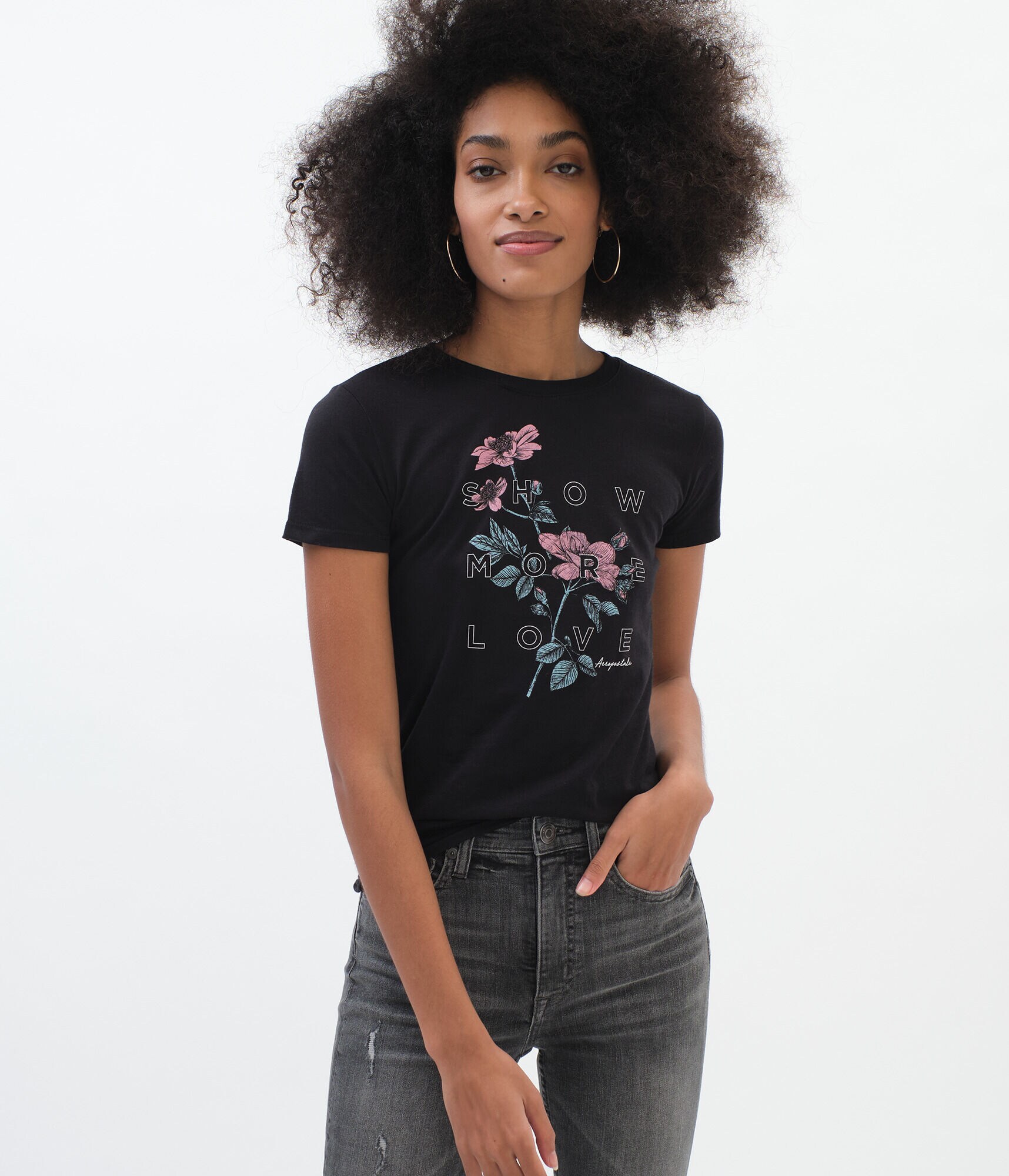 Show More Love Floral Graphic Tee