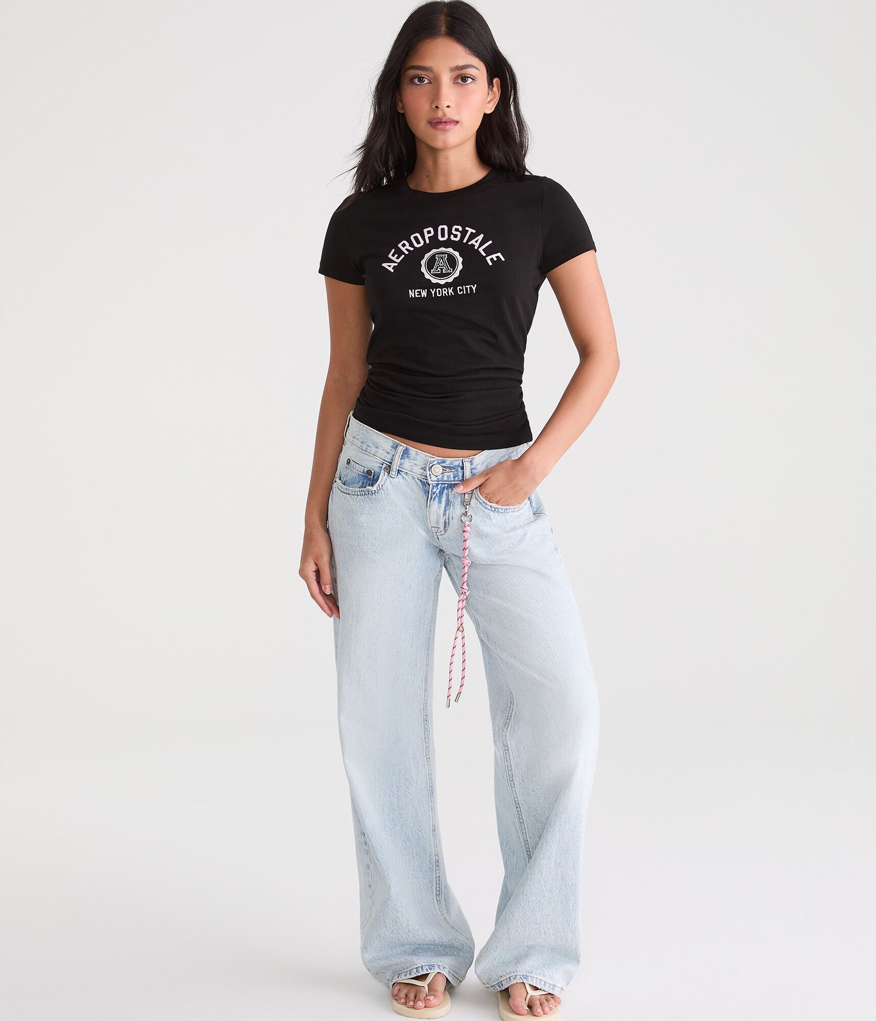 Aeropostale Rhinestone Crest Graphic Tee