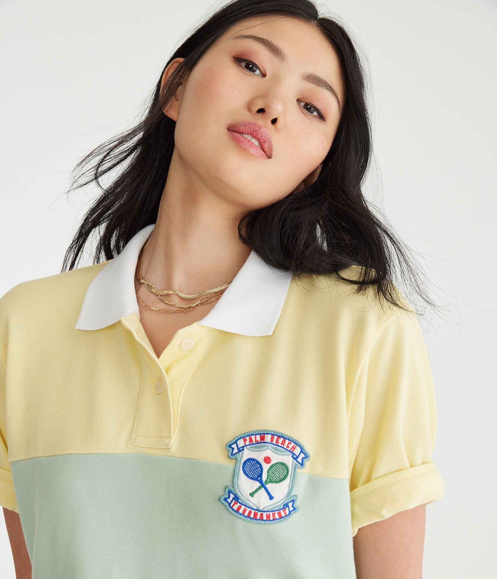 Rugby Stripe Patch Piqu&eacute; Polo