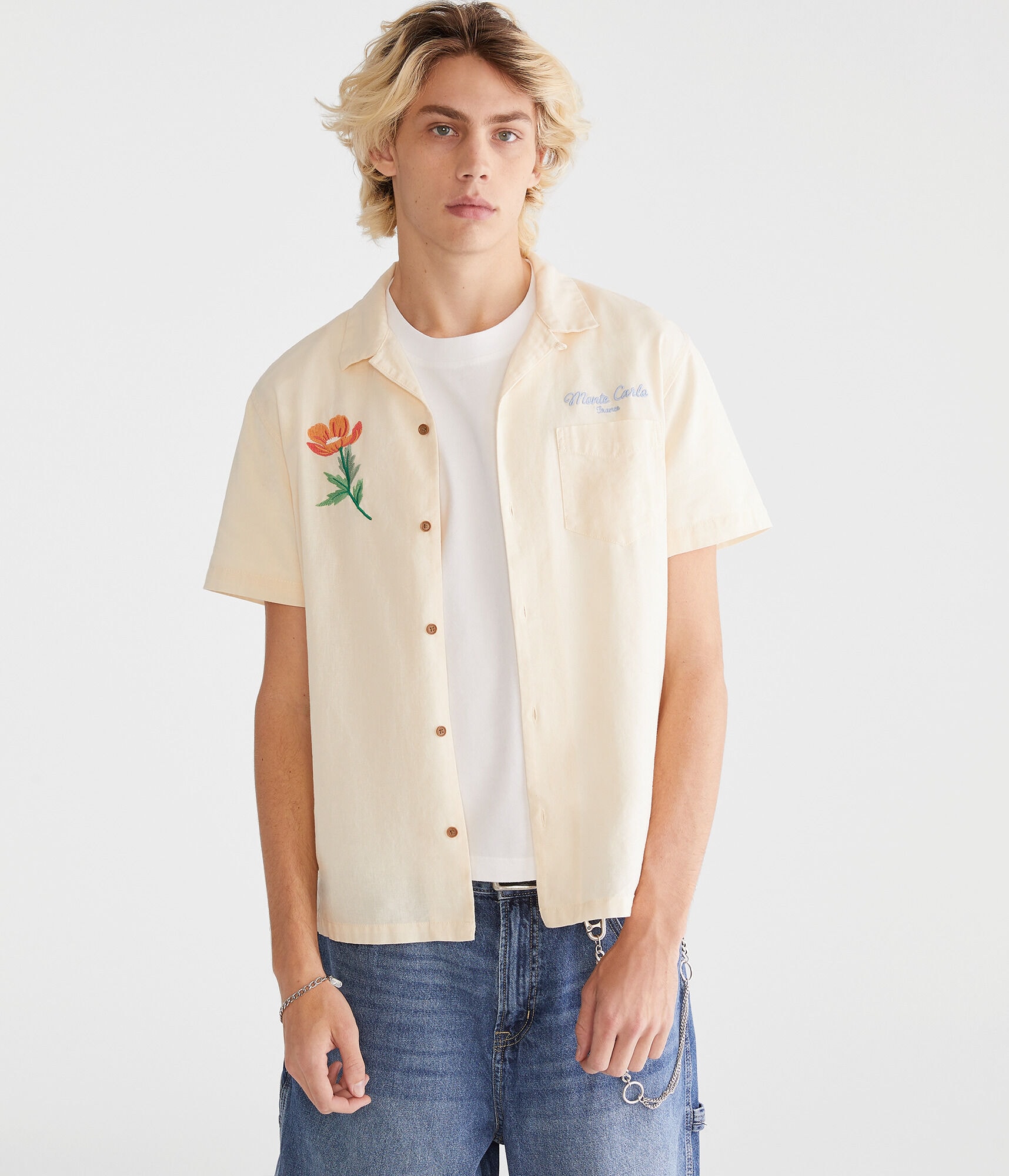 Short Sleeve Monte Carlo Linen Camp Shirt