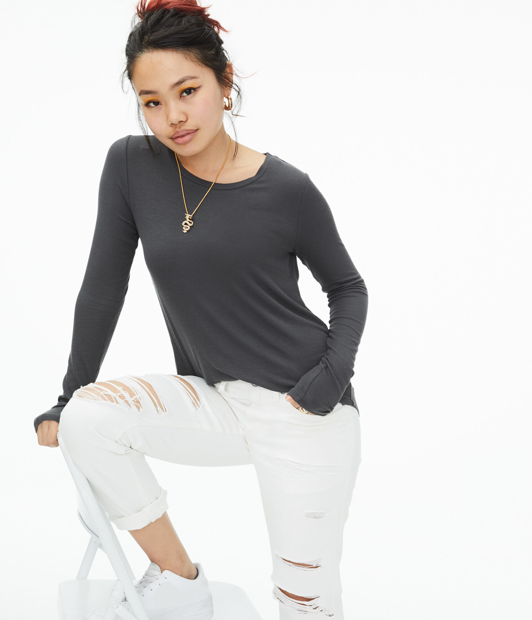 Long Sleeve Seriously Soft Ribbed Crew Tee