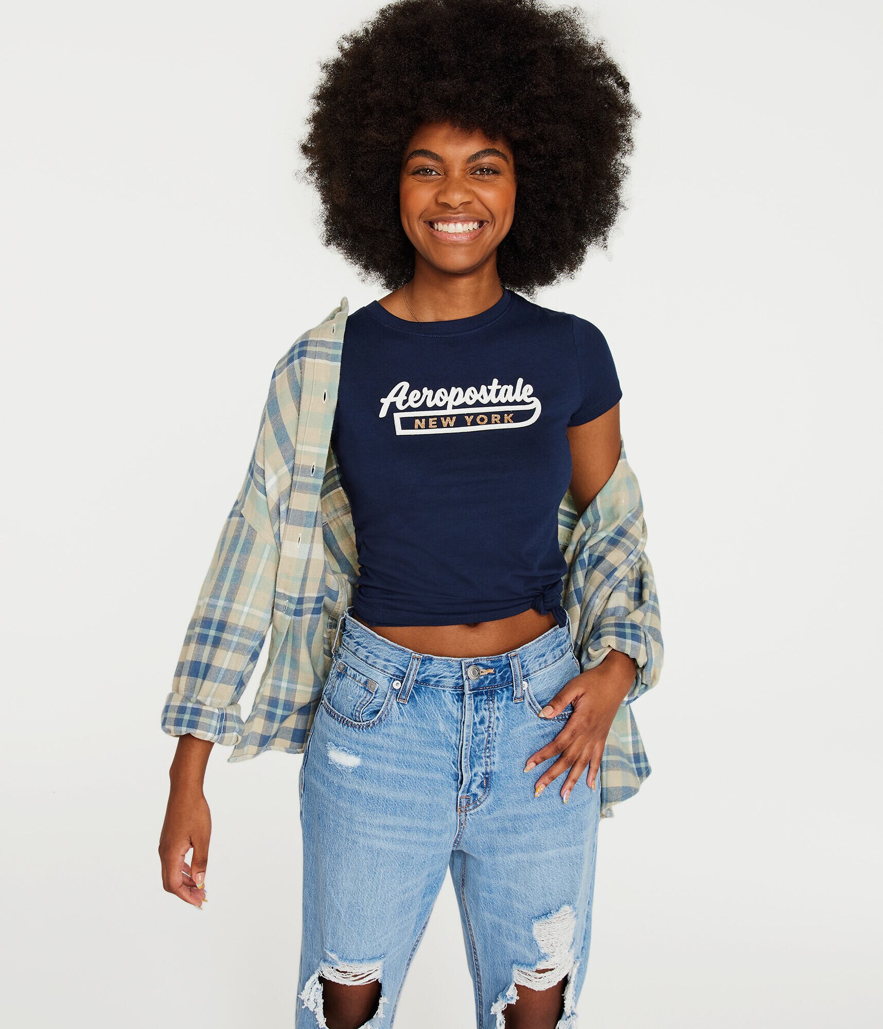 Aeropostale Appliqu&eacute; Glitter Graphic Tee