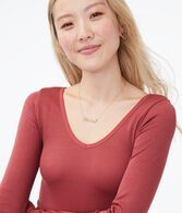 Seamless Ribbed Scoop-Neck Cropped Tee