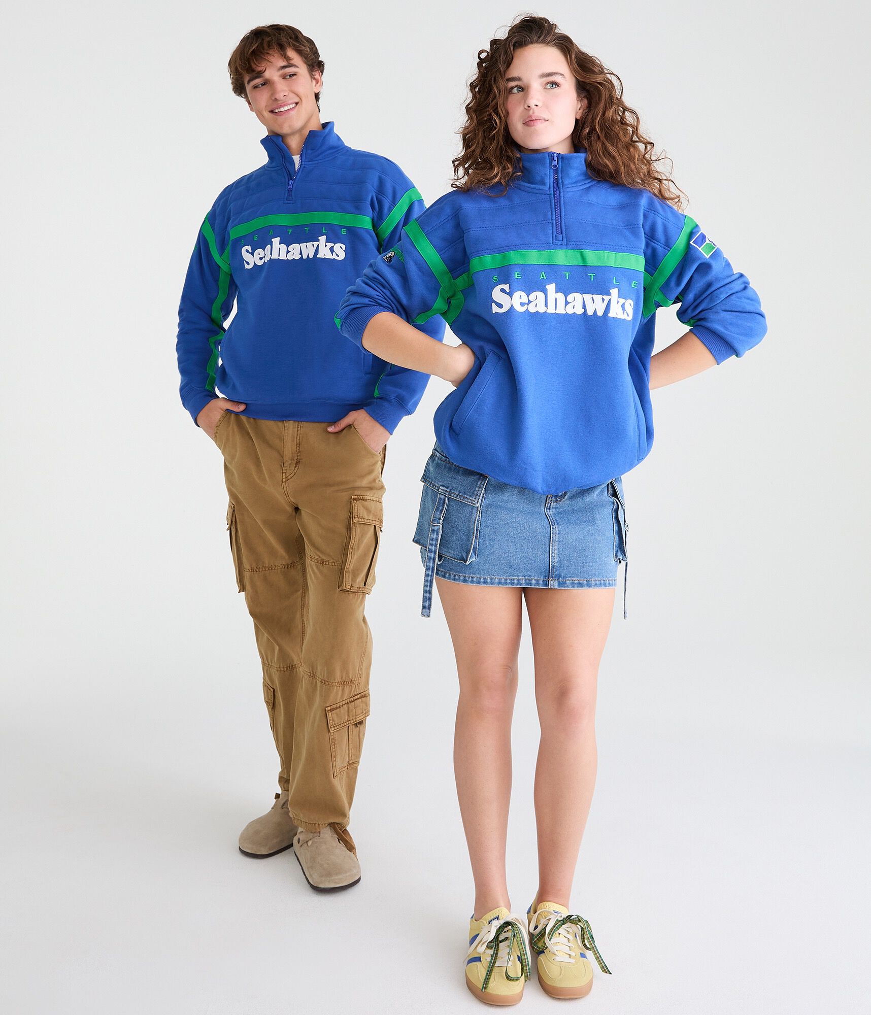 Seattle Seahawks Quilted Quarter-Zip Pullover