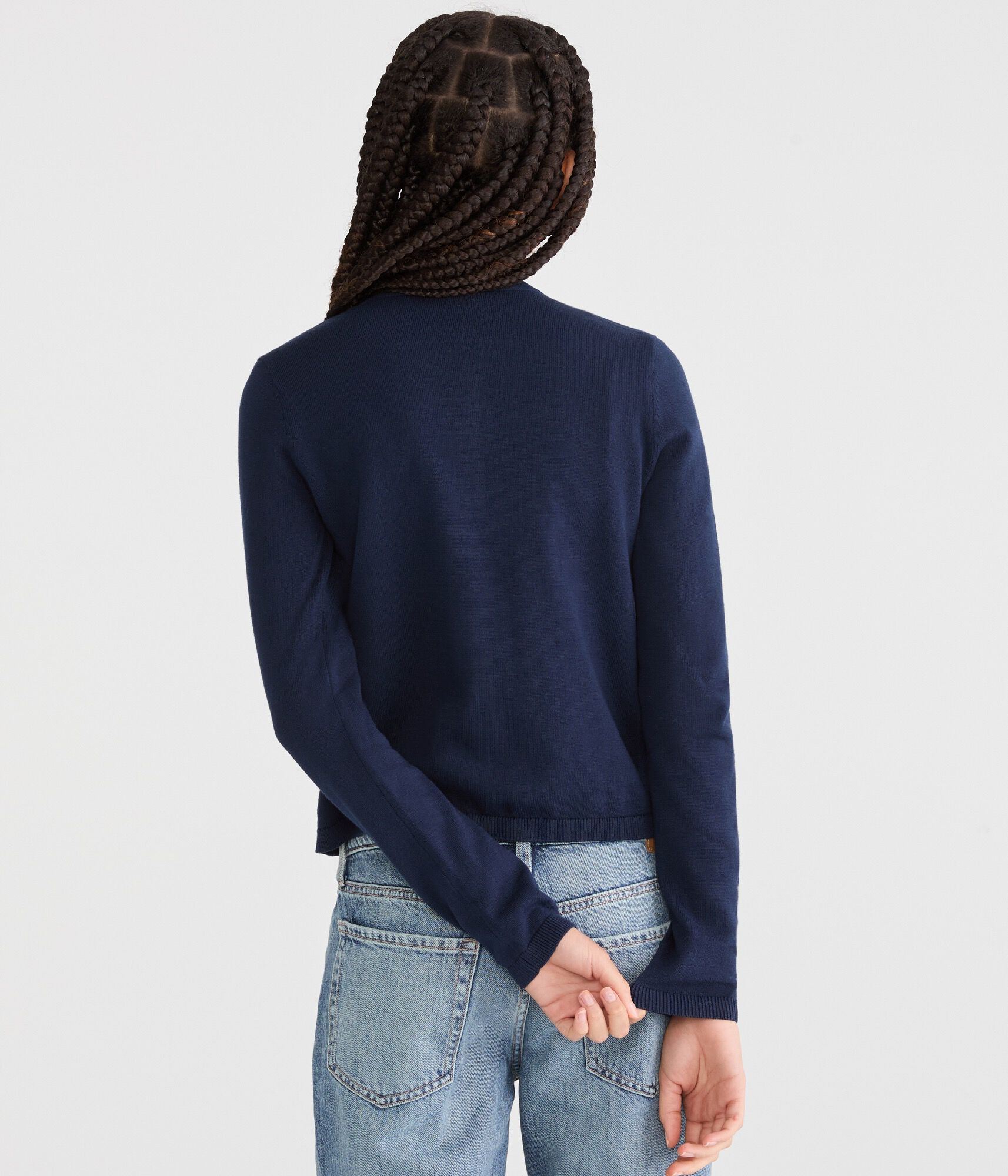 Scalloped Crew Cardigan