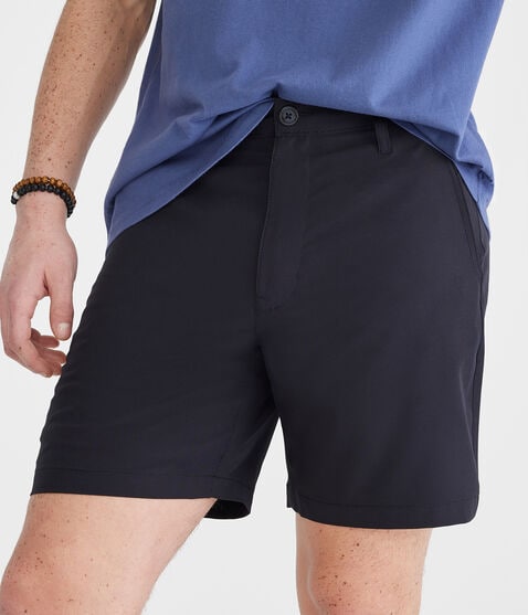 Hybrid Flat-Front Shorts 7"