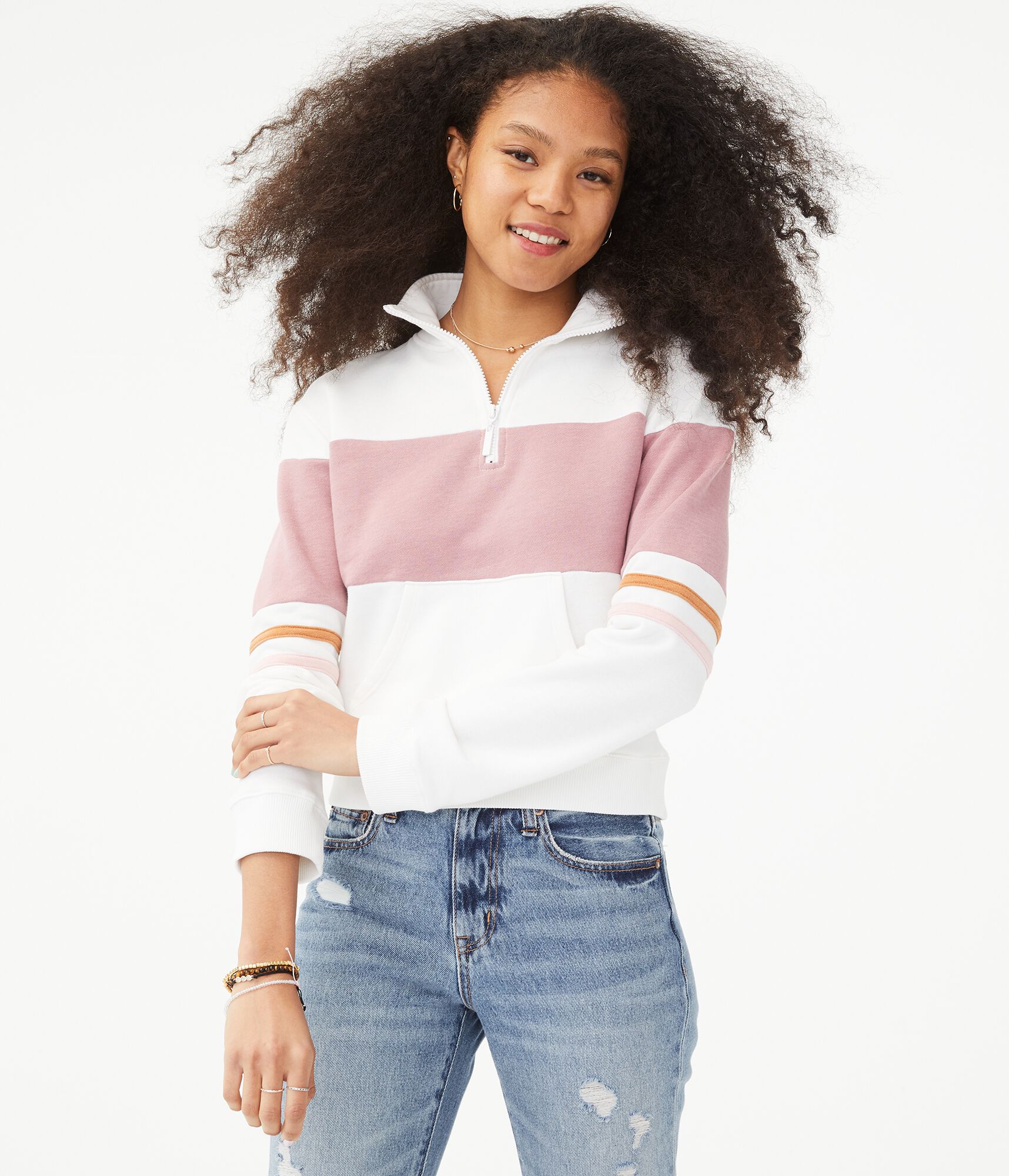 Colorblocked HalfZip Sweatshirt