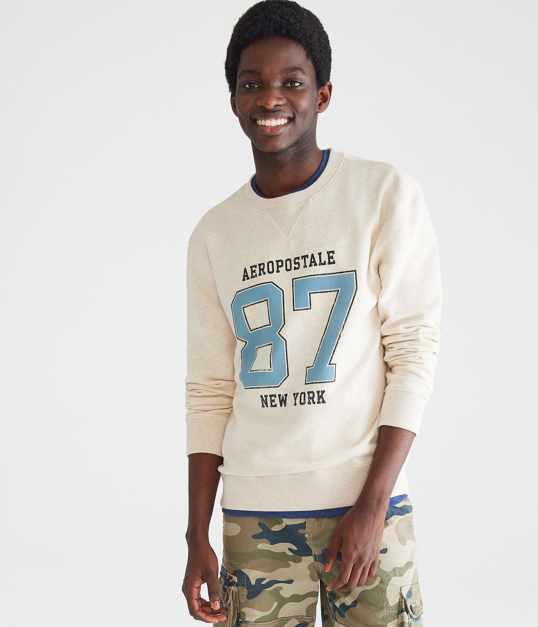 Aeropostale 87 New York Washed Crew Sweatshirt