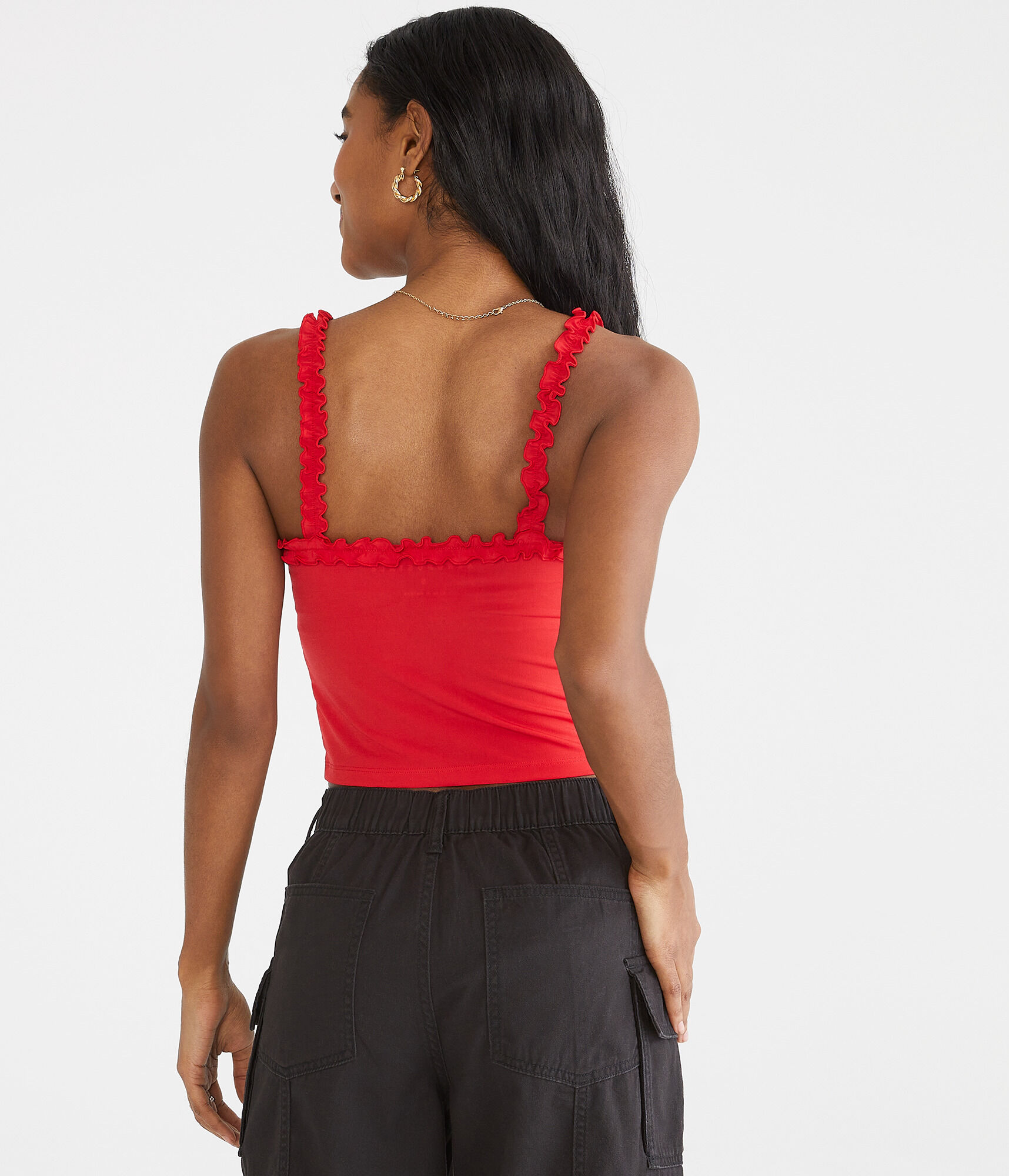 Ruffle Cropped Corset Tank
