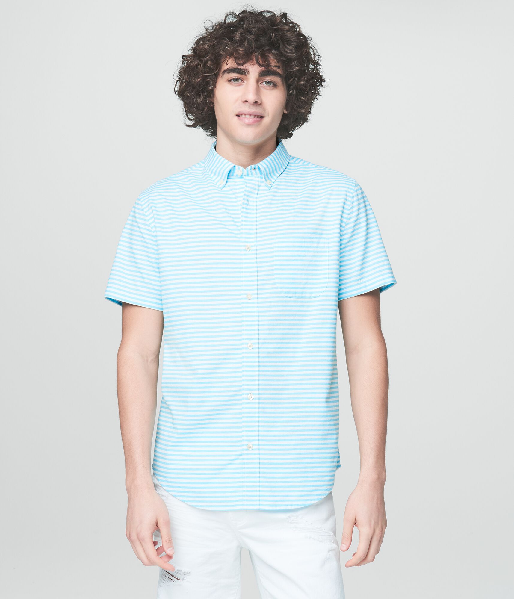 Prince &amp; Fox Horizontal Stripe Button Down