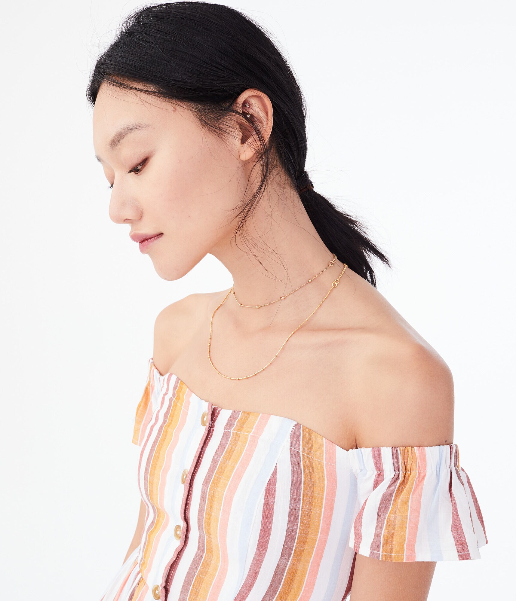 Striped Off-The-Shoulder Dress