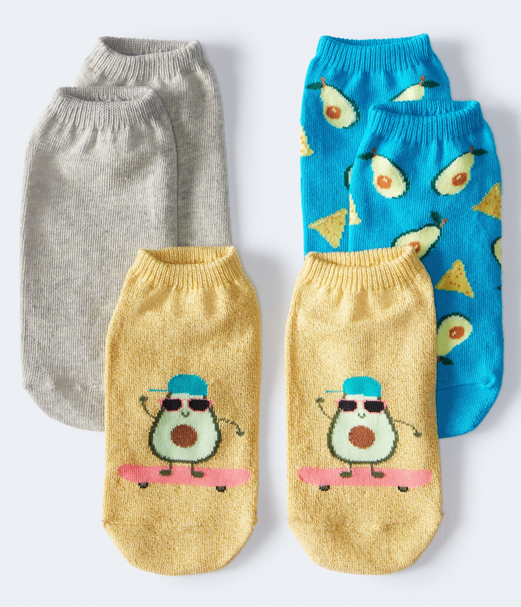 Skateboarding Avocado Ankle Sock 3-Pack