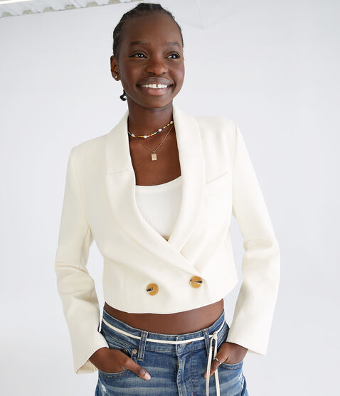 Solid Cropped Blazer