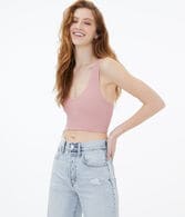 Ribbed Seamless Long-Line Bralette