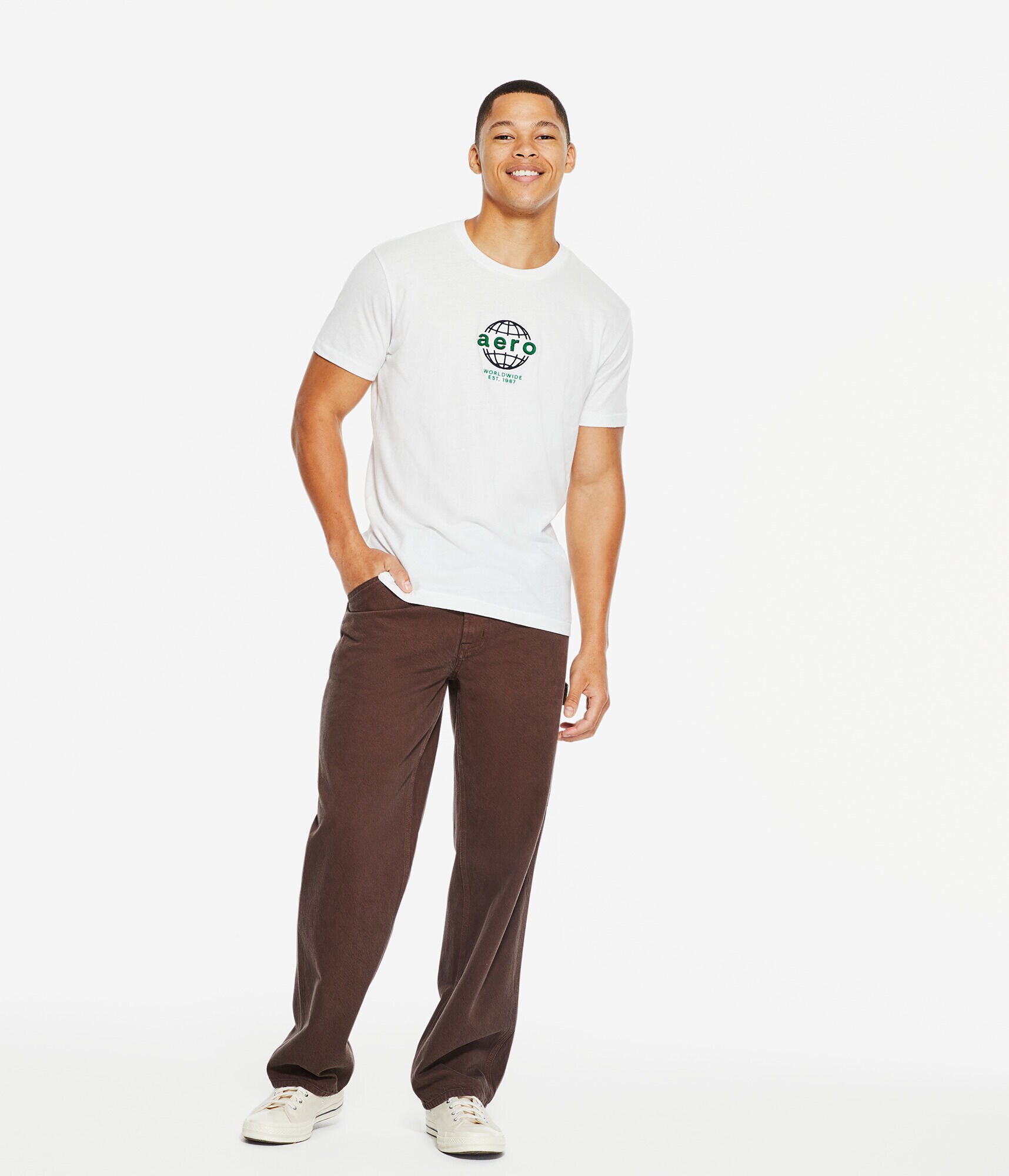 Aeropostale Globe Logo Appliqu&eacute; Graphic Tee