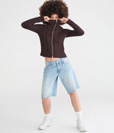 Cable Mock-Neck Full-Zip Cardigan