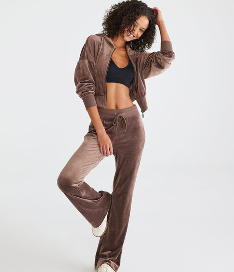 Flare High-Rise Velour Pants Flare High-Rise Velour Pants