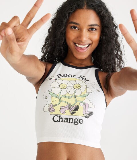 FINAL SALE - AERO | GLOBAL CITIZEN® Root For Change Cropped Tank