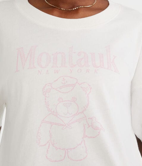 Montauk Teddy Bear Cropped Boyfriend Graphic Tee Montauk Teddy Bear Cropped Boyfriend Graphic Tee