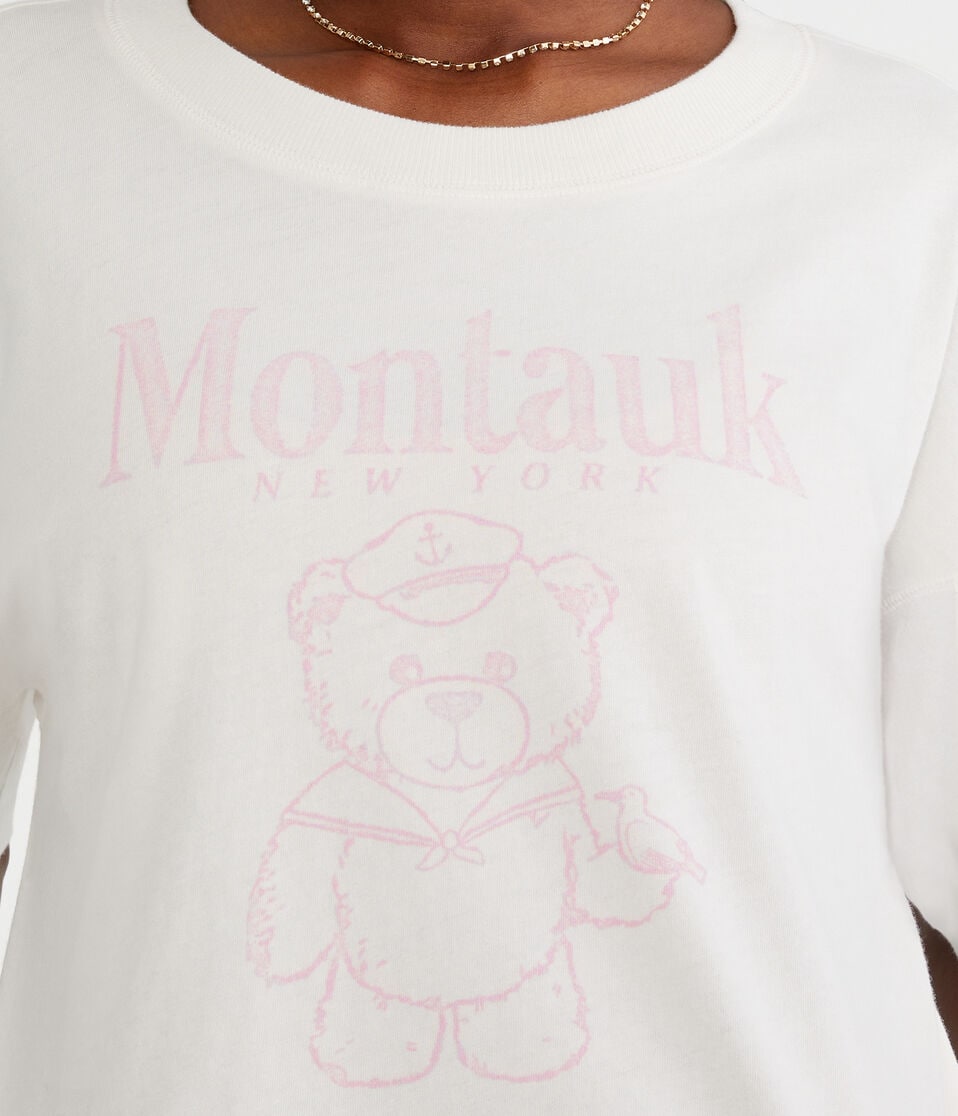 Montauk Teddy Bear Cropped Boyfriend Graphic Tee