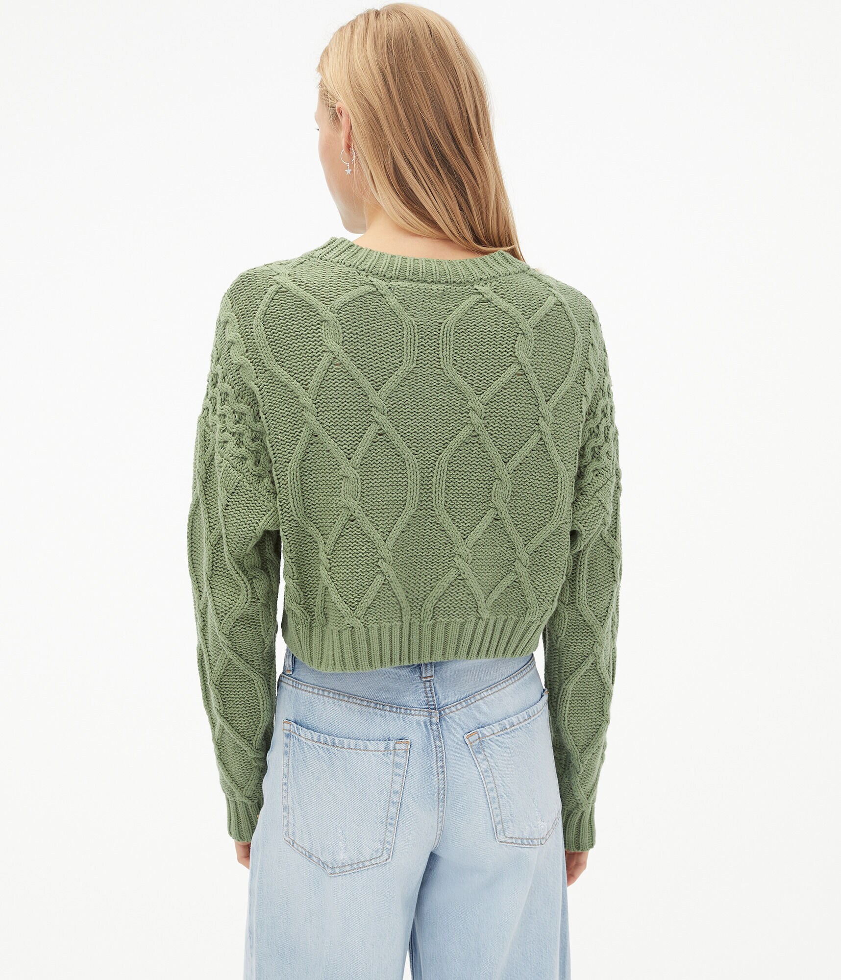 Mixed Cable Crew Sweater