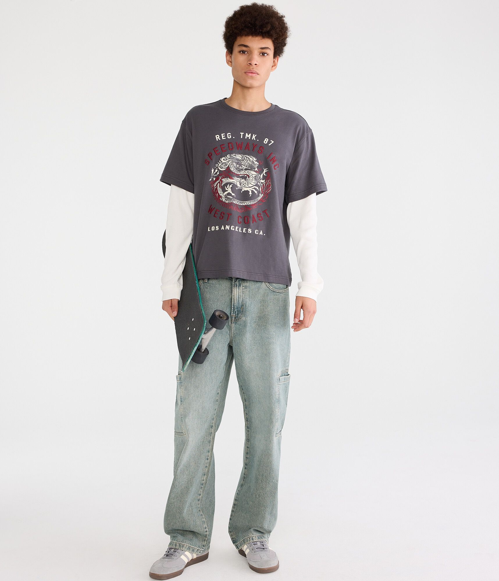 Long Sleeve West Coast Dragon Boxy 2Fer Tee