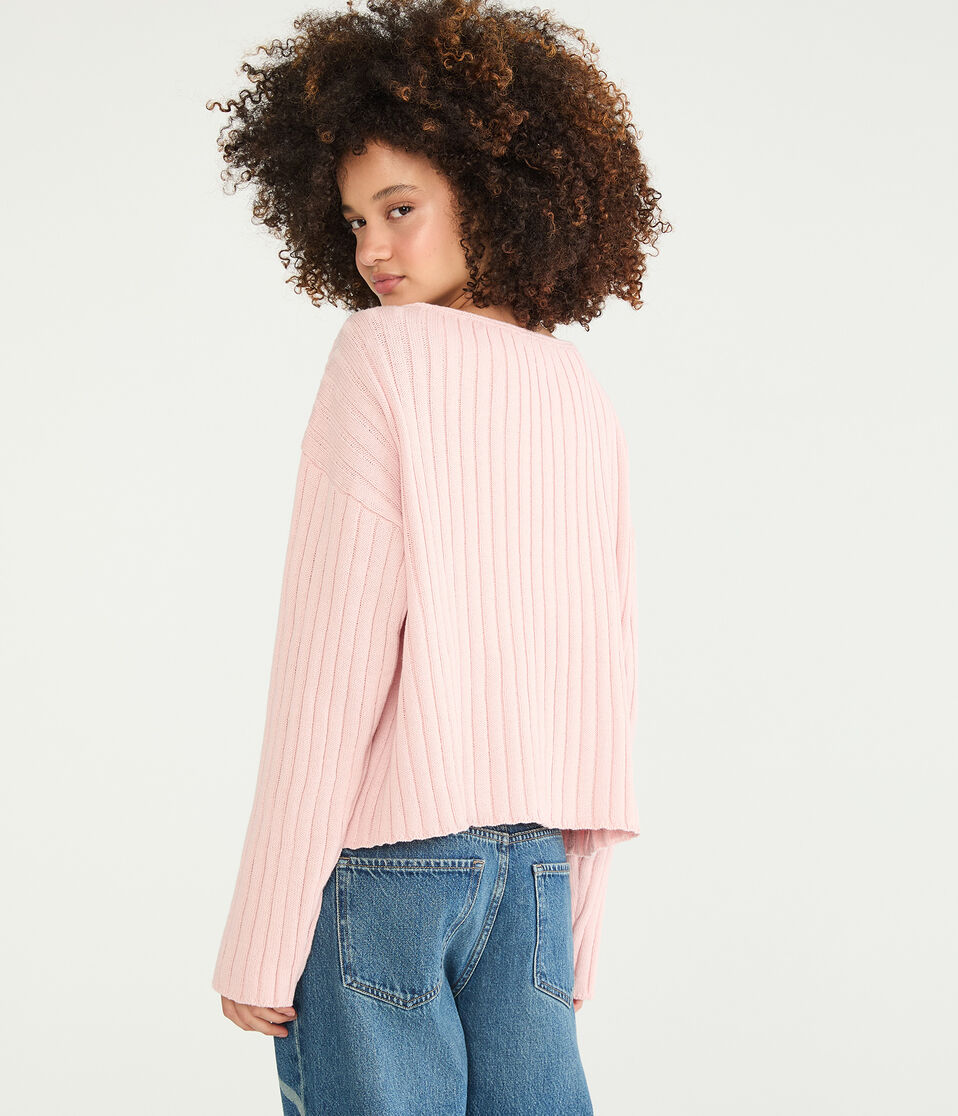 Ribbed V-Neck Sweater