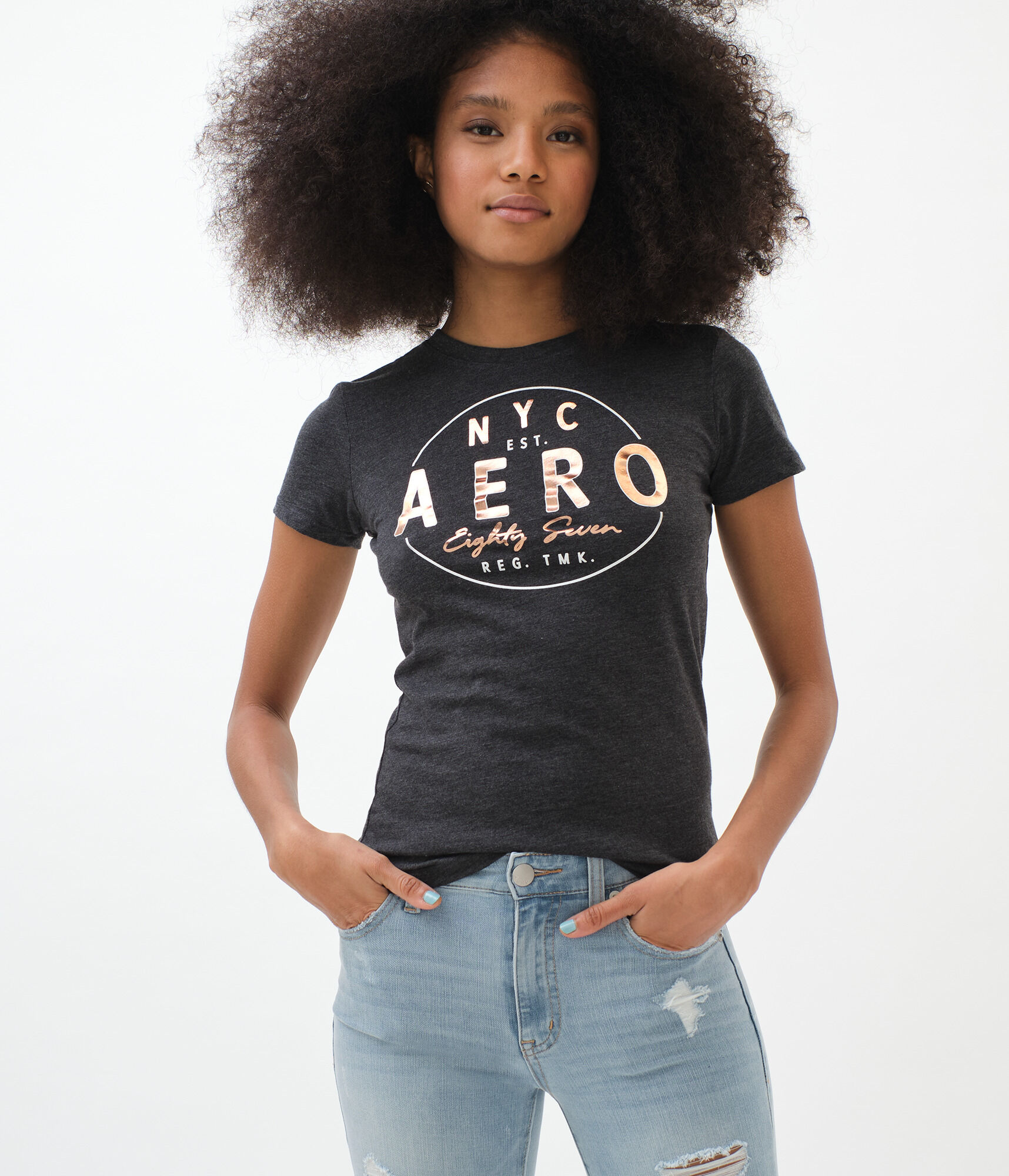Aero NYC Circle Foil Graphic Tee***