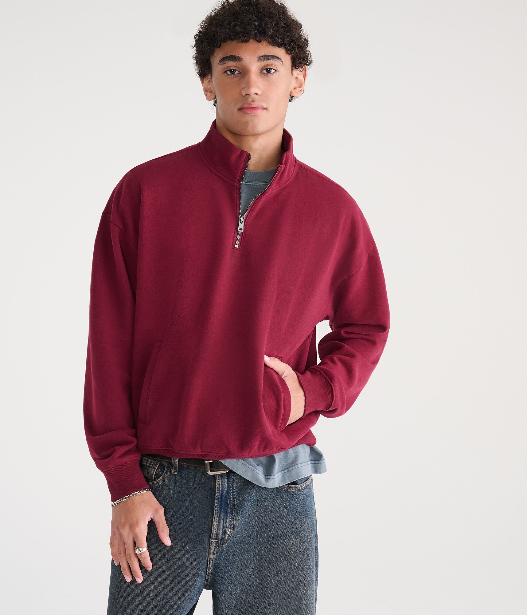 Cloud Soft Boxy Quarter-Zip Sweatshirt