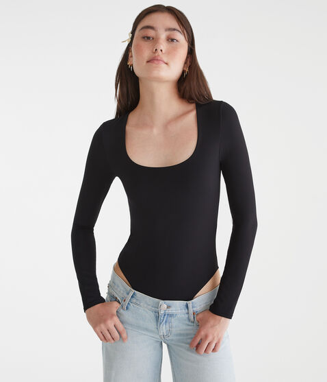 Long Sleeve Buttery Soft Square-Neck Bodysuit Long Sleeve Buttery Soft Square-Neck Bodysuit