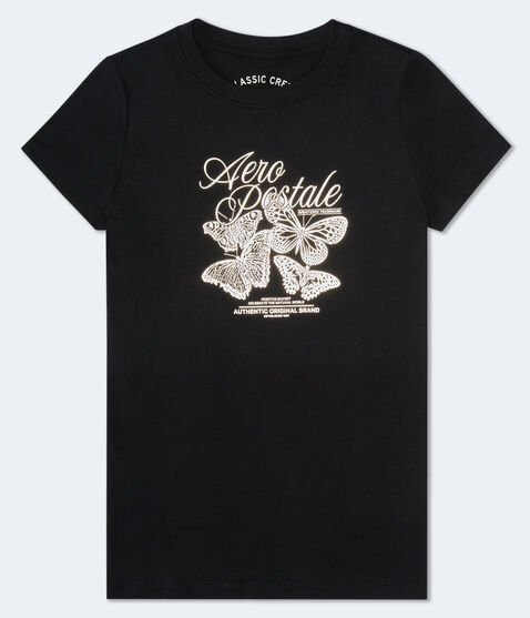 Aeropostale Butterflies Foil Graphic Tee Aeropostale Butterflies Foil Graphic Tee