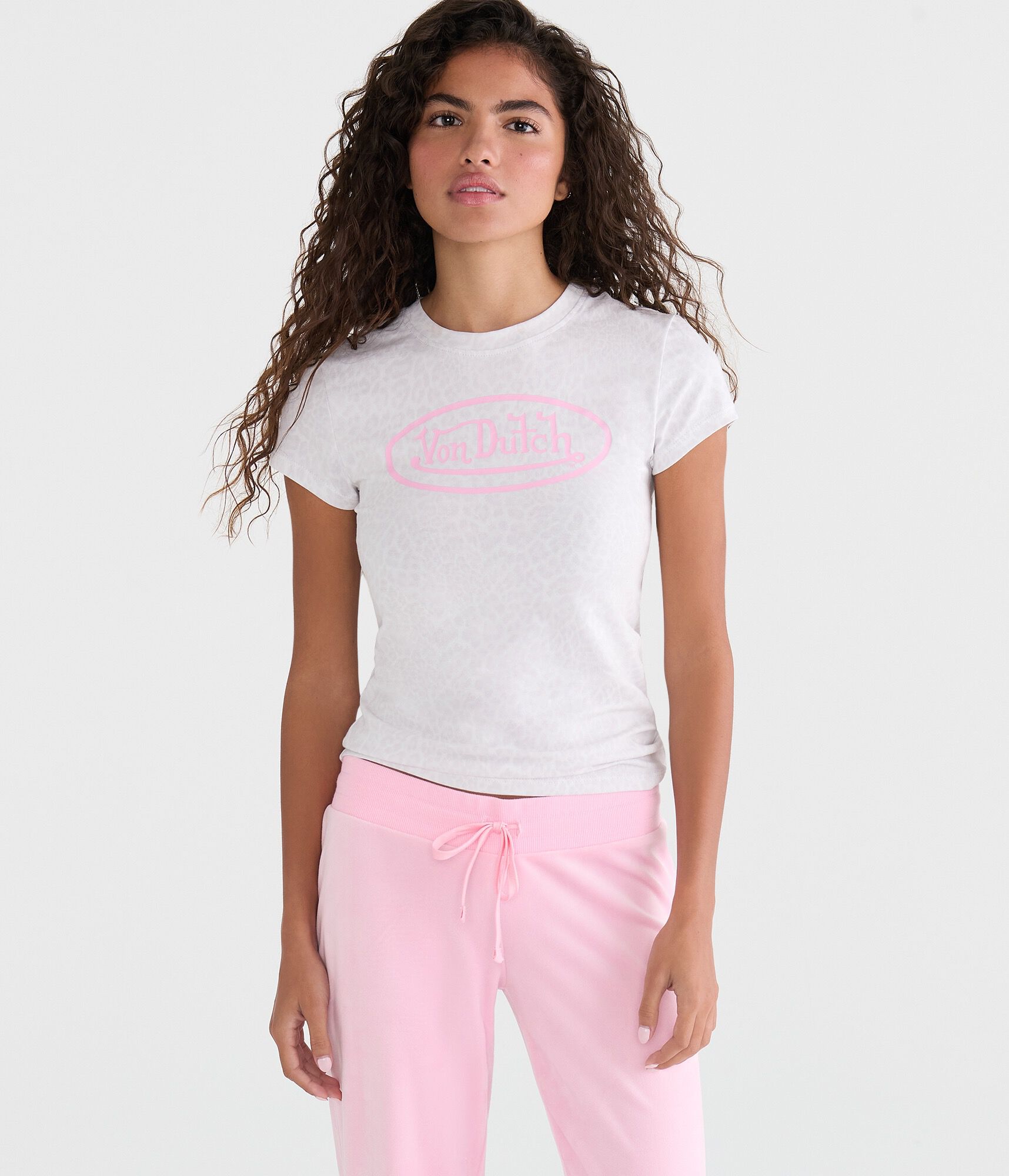 Von Dutch Leopard Print Graphic Baby Tee
