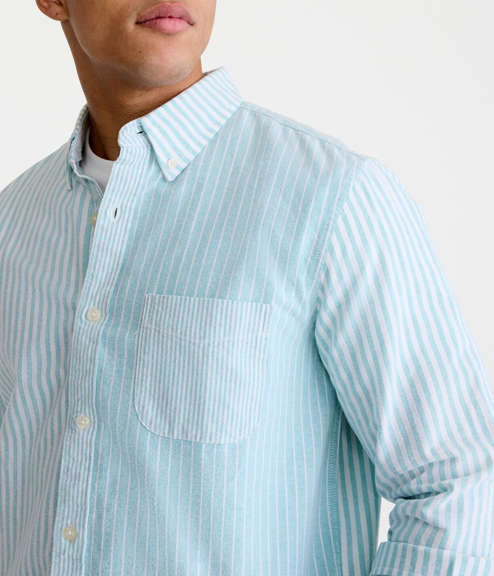 Long Sleeve Striped Oxford Shirt