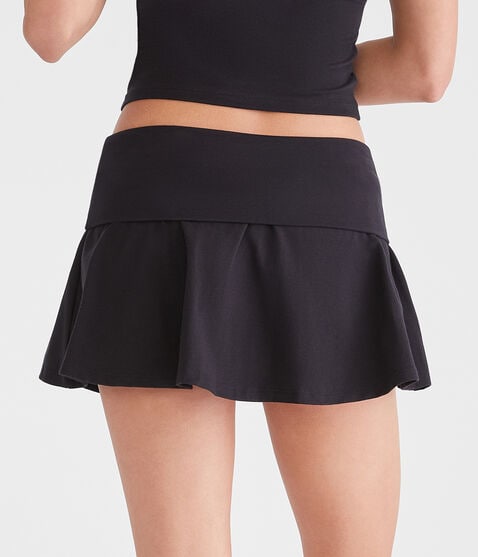 Solid Fold-Over Knit Skort