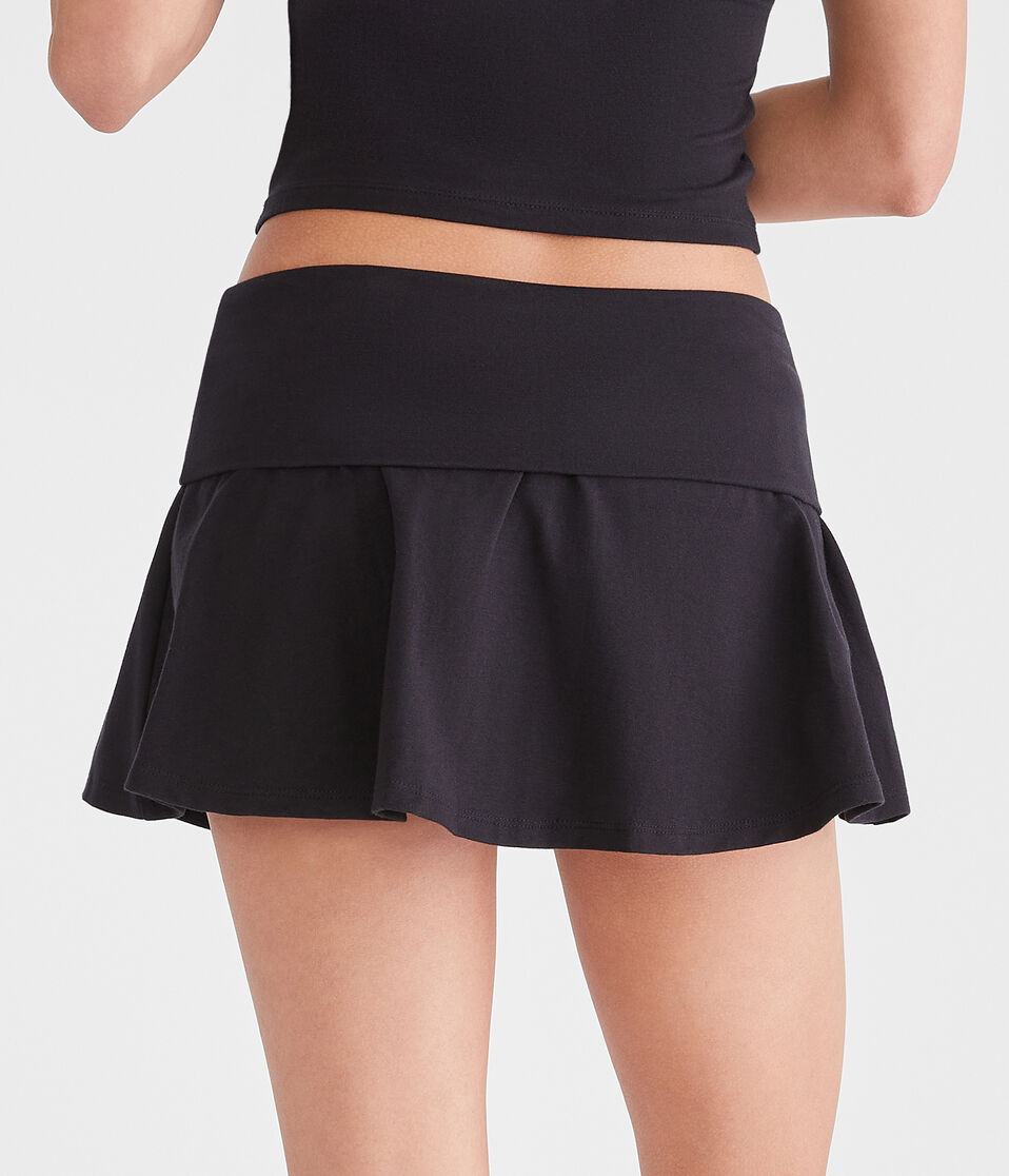 Solid Fold-Over Knit Skort