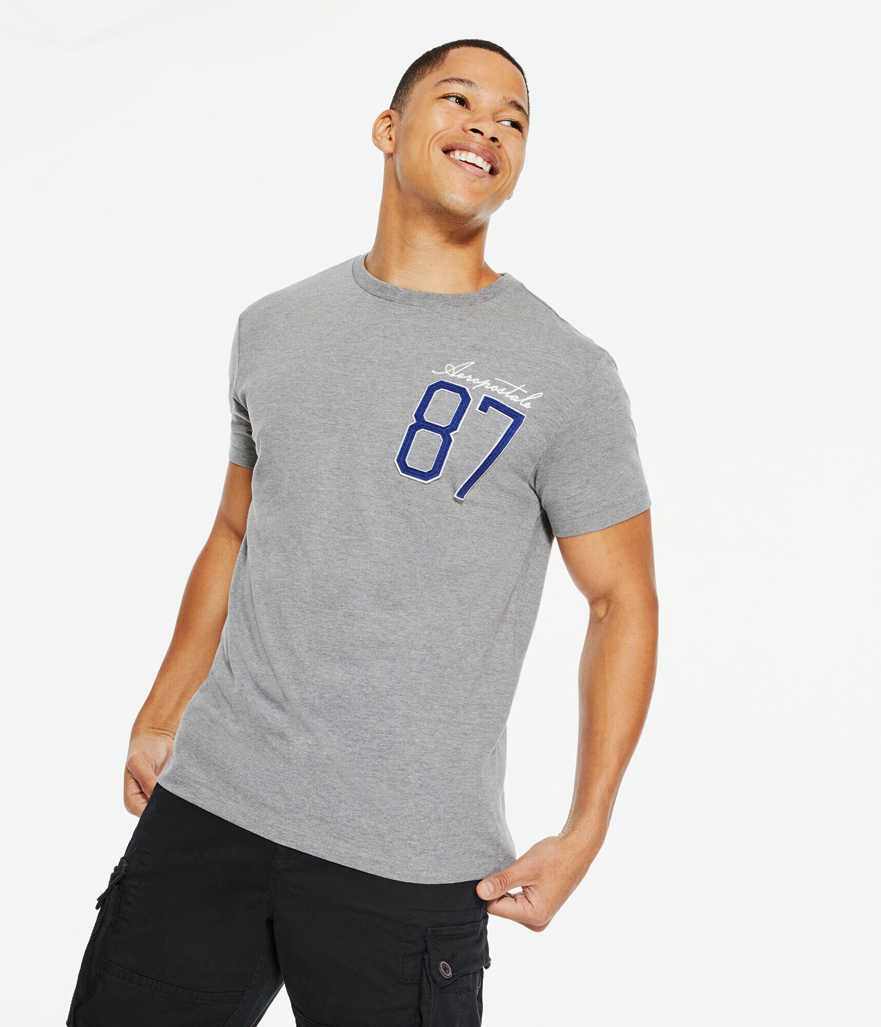 Aeropostale 87 Logo Appliqu&eacute; Graphic Tee