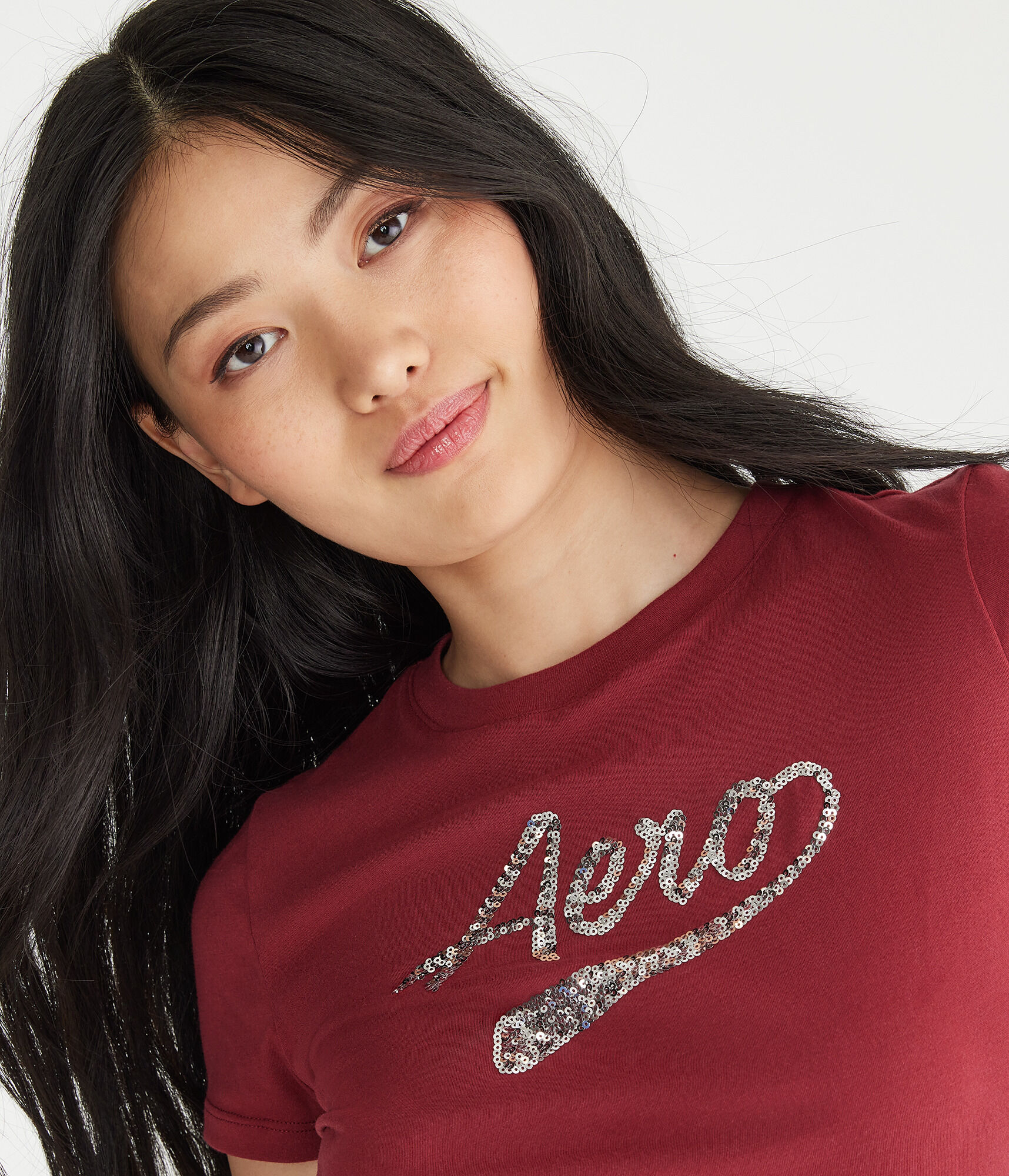 Aero Sequin Logo Graphic Tee