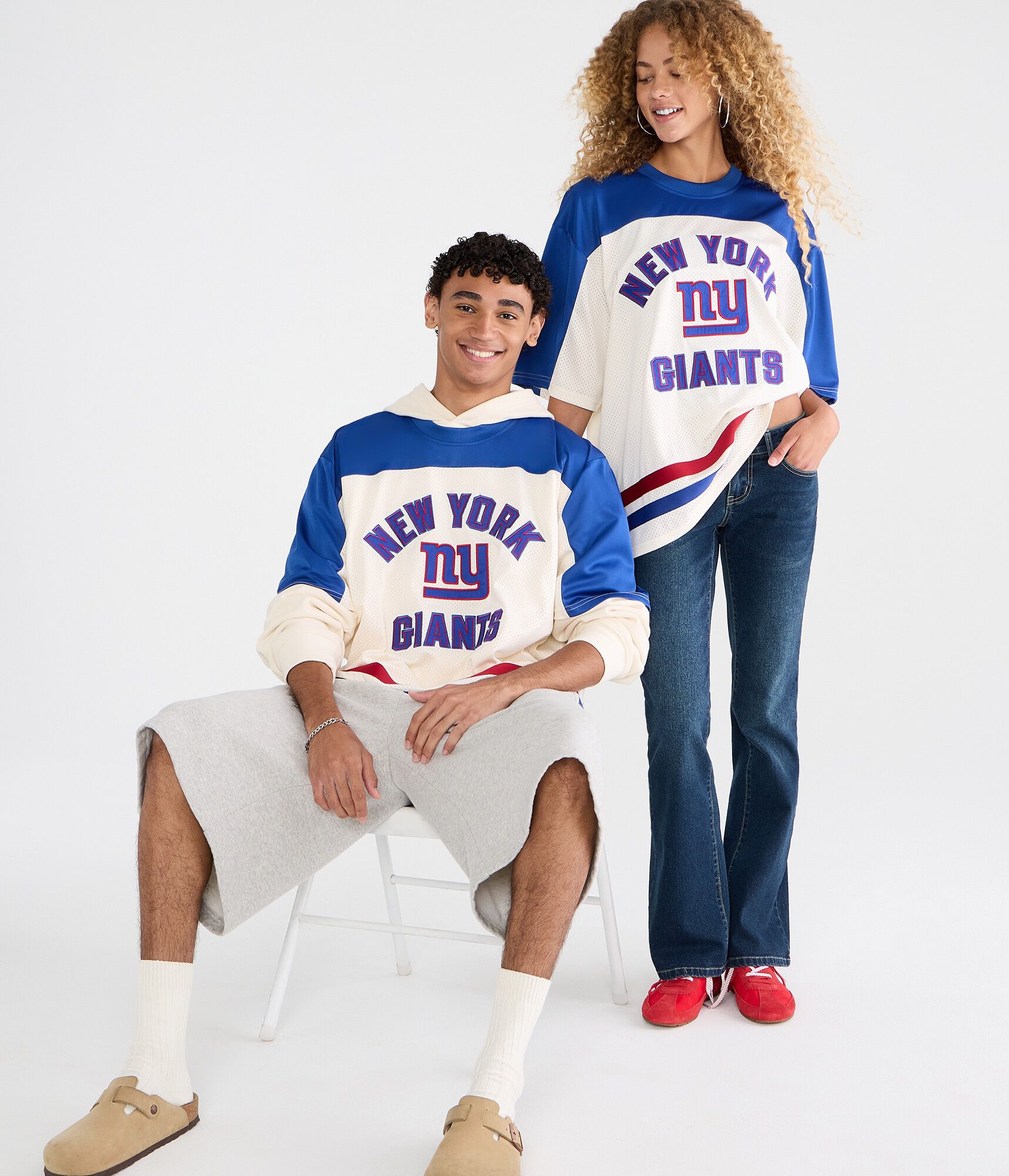 New York Giants Colorblock Mesh Top