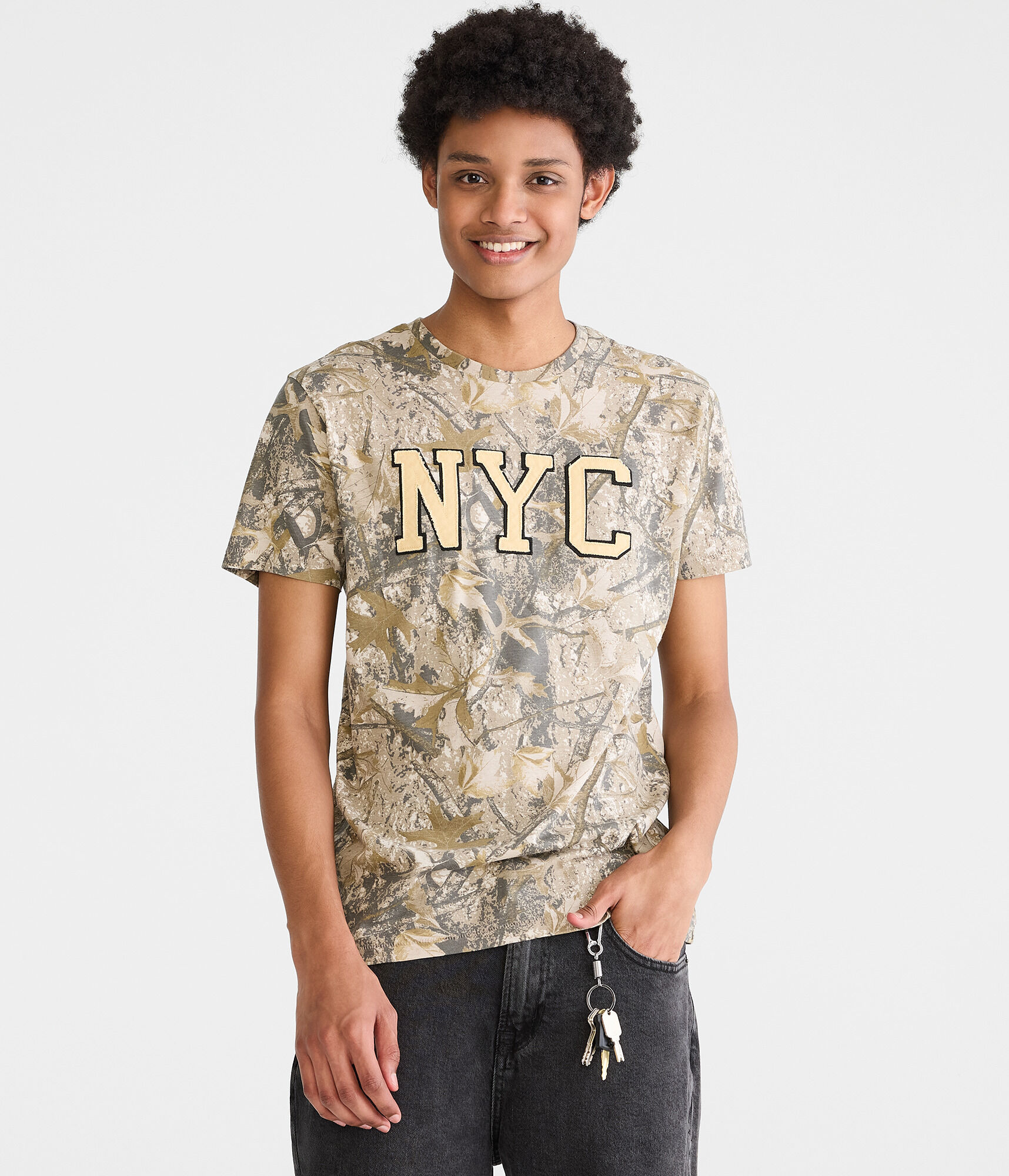 NYC Forest Camo Appliqué Graphic Tee