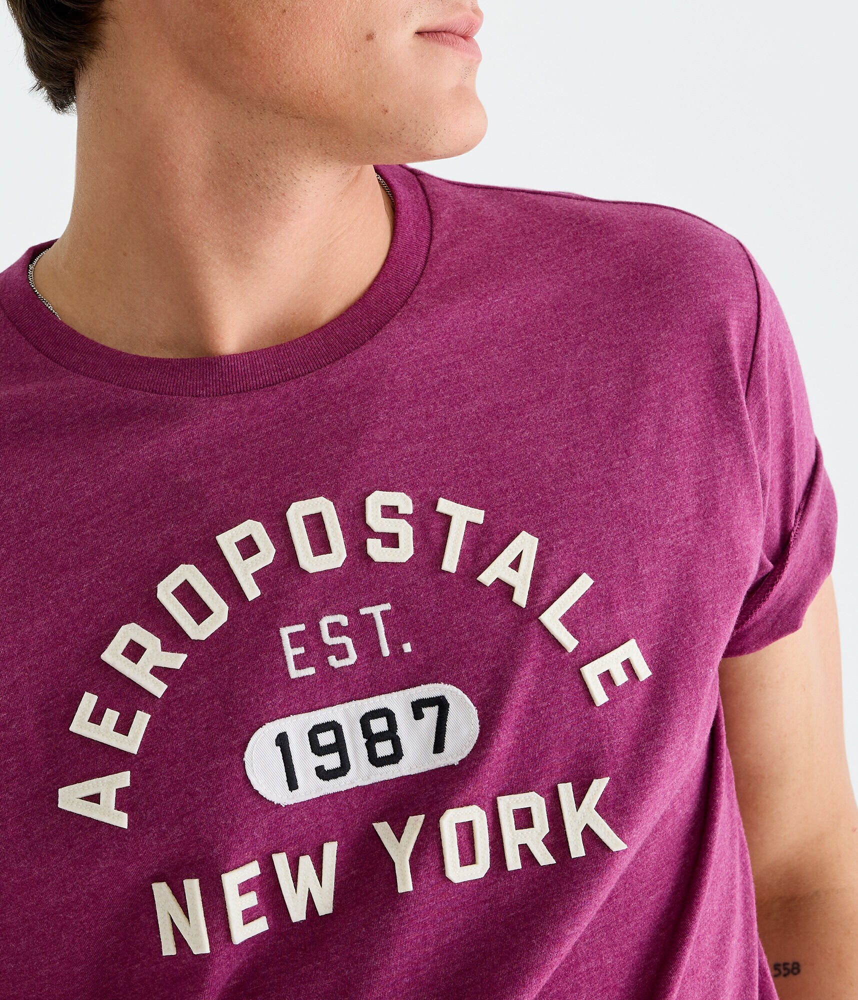 Aeropostale Arch Logo Appliqu&eacute; Graphic Tee
