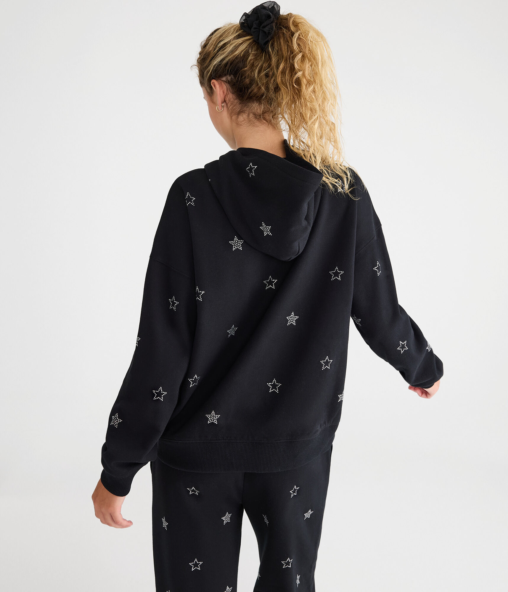 Cloud Soft Rhinestone Stars Pullover Hoodie