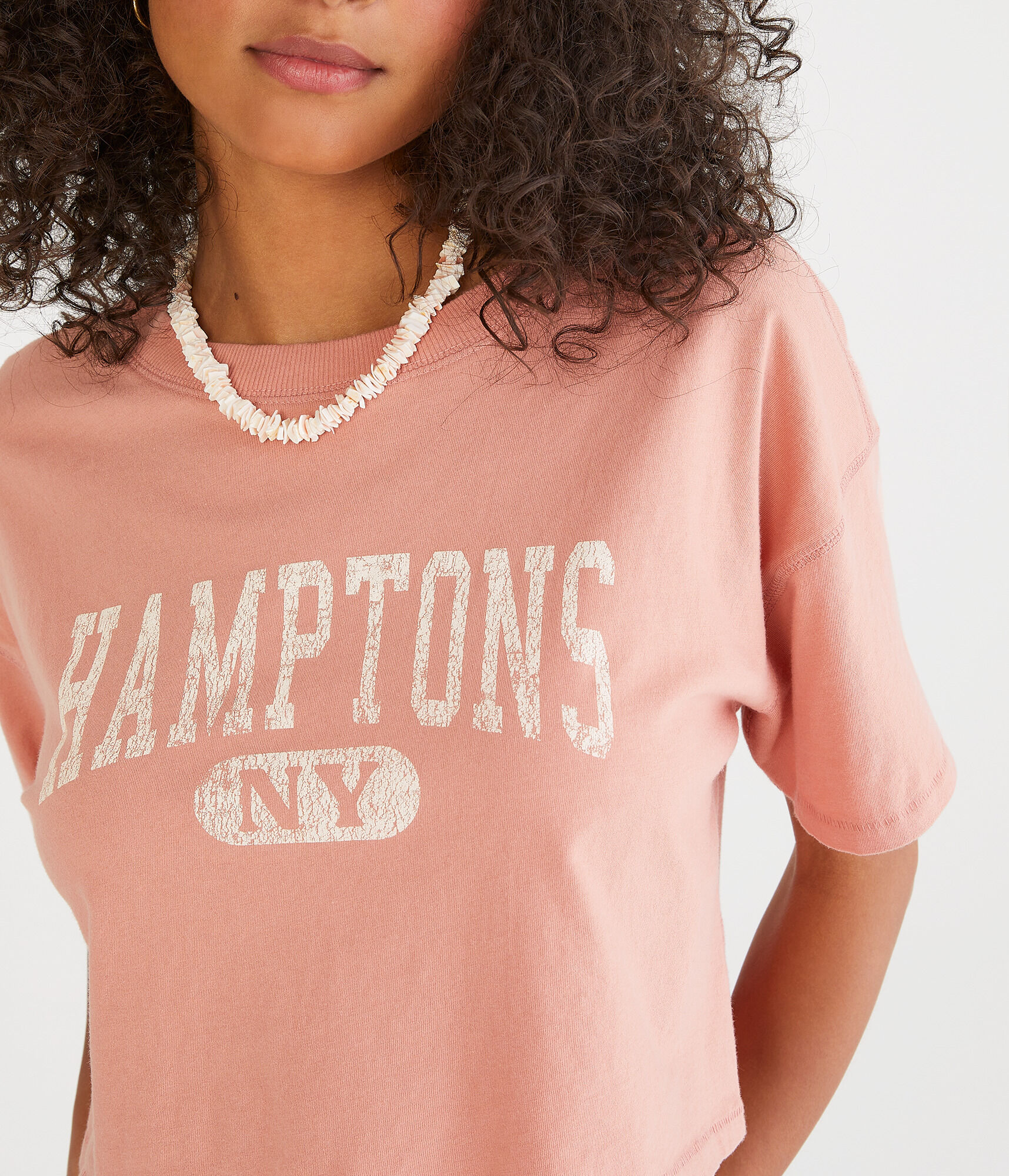 Hamptons Cropped Boyfriend Graphic Tee